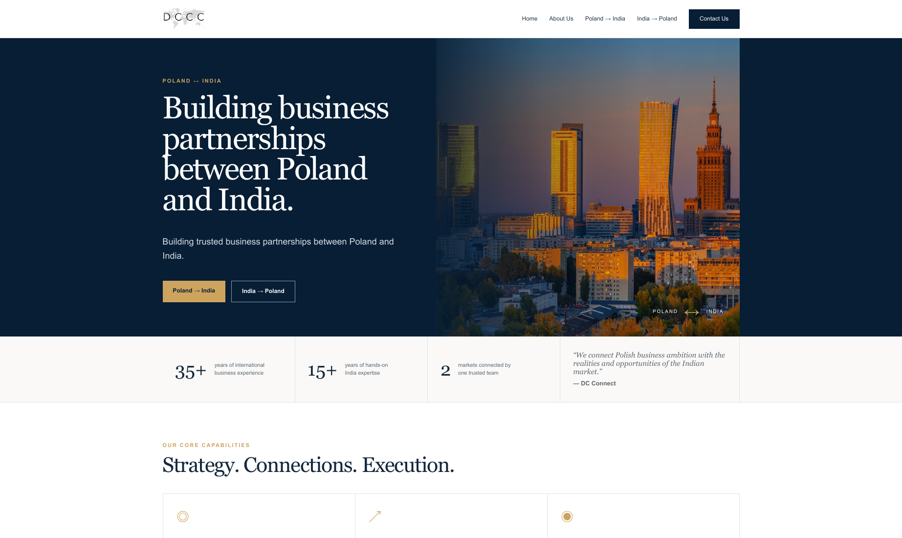 Widok strony projektu DC Connect